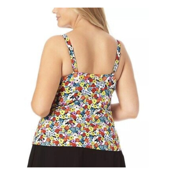 Anne Cole FLOWER Underwire MULTI Floral Underwire Swim Tankini Top NWT $74 - Picture 6 of 7